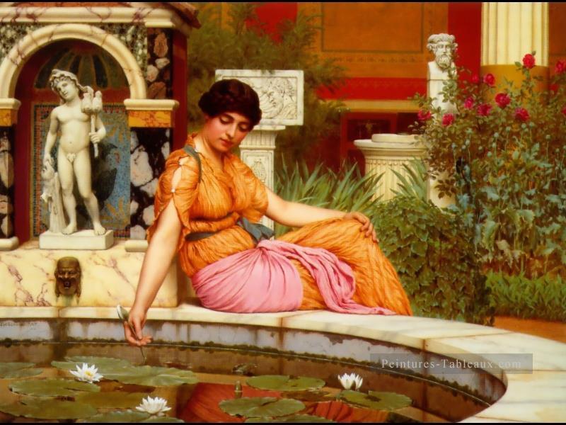 Lily Pond 1901 néoclassique dame John William Godward Peintures à l'huile